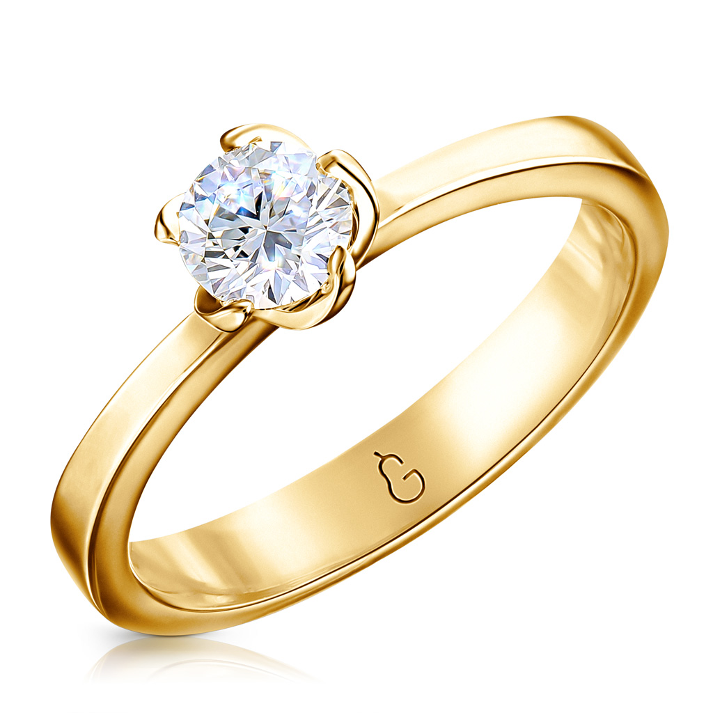 Кольцо из желтого золота с бриллиантом 45319464160