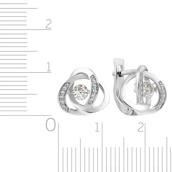 Серьги с английским замком из белого золота с бриллиантами
