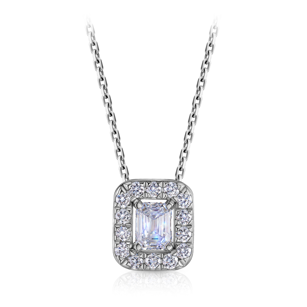 Колье из белого золота с бриллиантами, плетение якорное RD000406Я304460