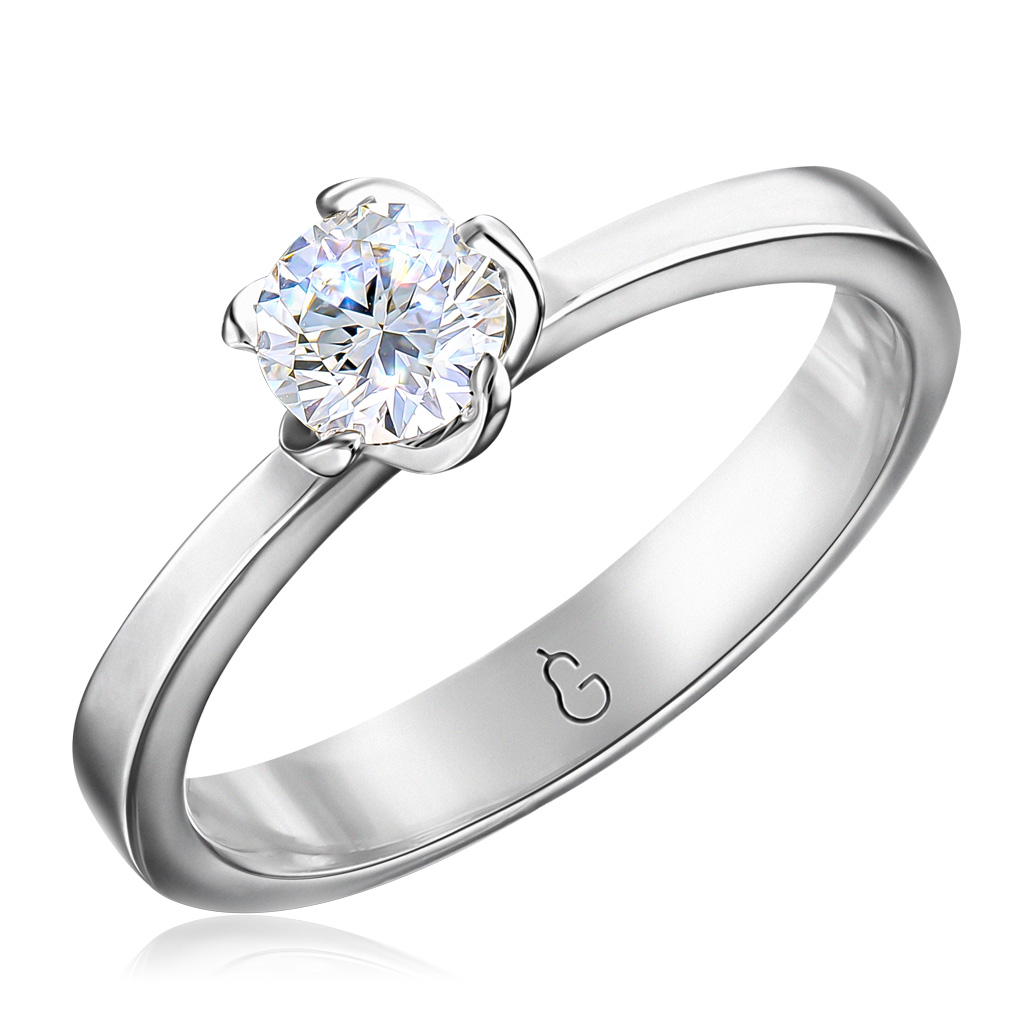 Помолвочное кольцо из белого золота с бриллиантом anenjery простой круг крест ожерелье женское простое помолвочное ожерелье лучший подарок