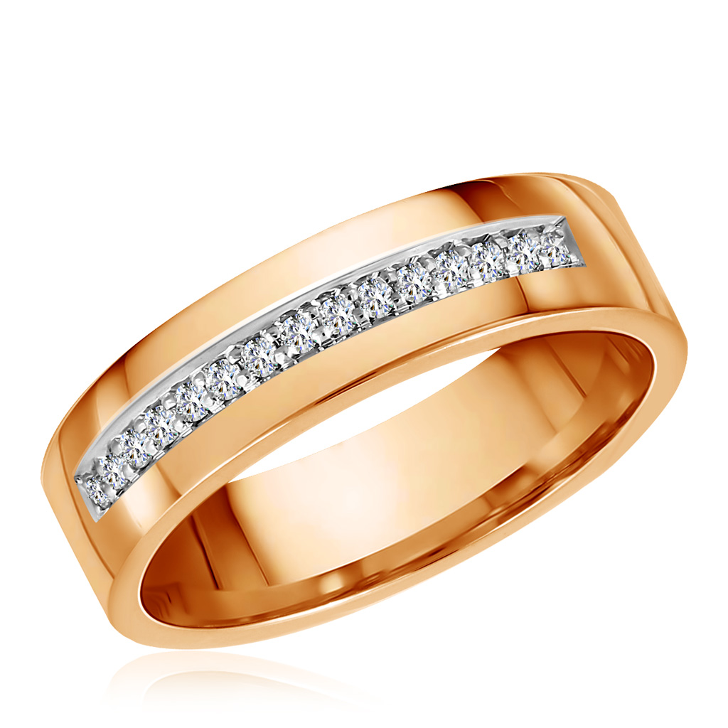 Обручальное кольцо из золота с бриллиантами 03К1056-