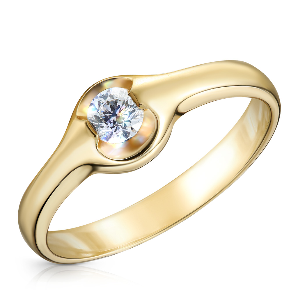 Кольцо из золота с бриллиантом кольцо из красного золота с сапфиром искусственным бриллиантом р 18 585gold 101014753
