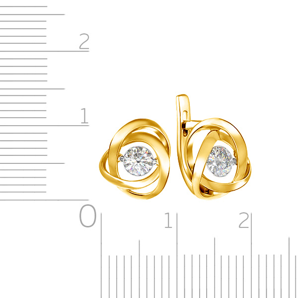 Серьги из золота с танцующим бриллиантом