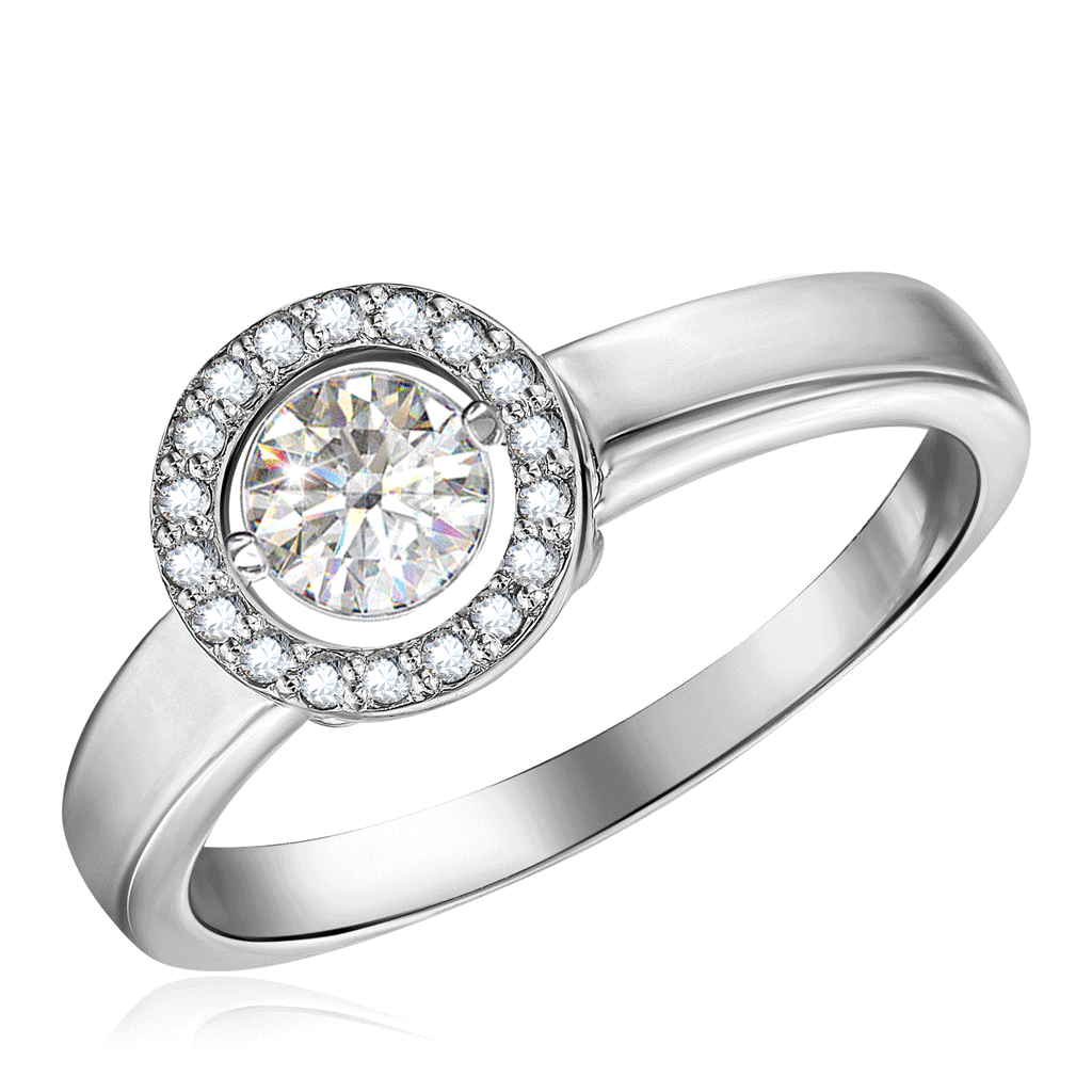 Кольцо из белого золота с бриллиантами