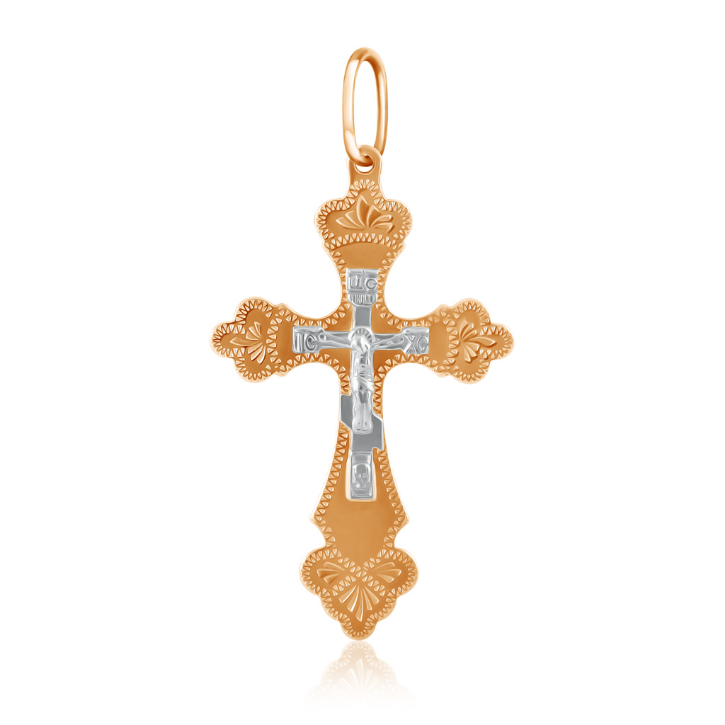 Крест из золота распятие христово святитель николай православный крест