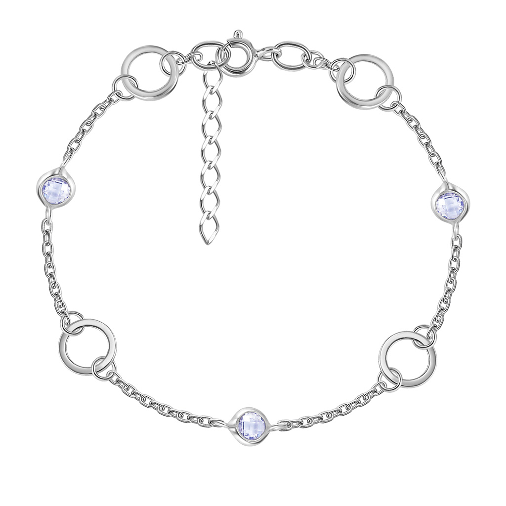 Браслет декоративный из серебра с фианитом 83611175165