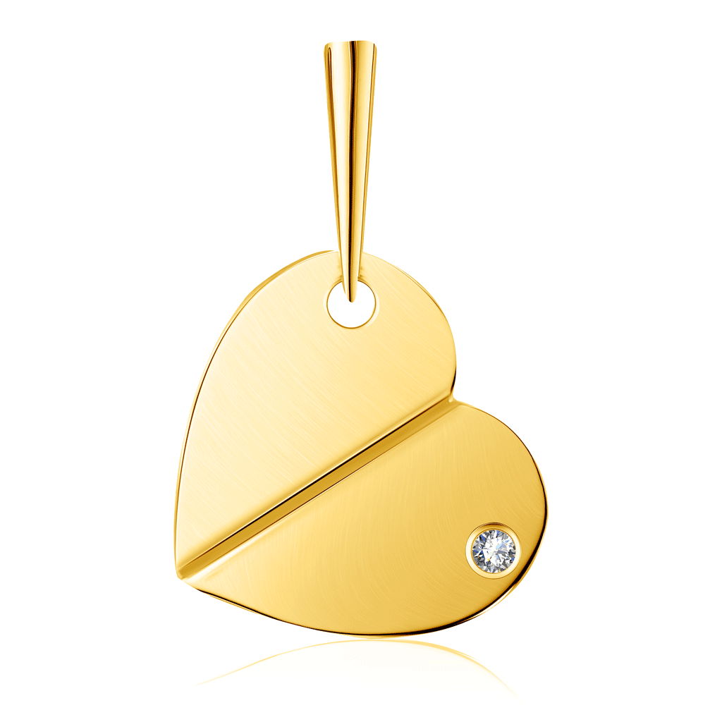 Подвеска сердечко из золота подвеска из красного золота 585gold 203002658 аметист