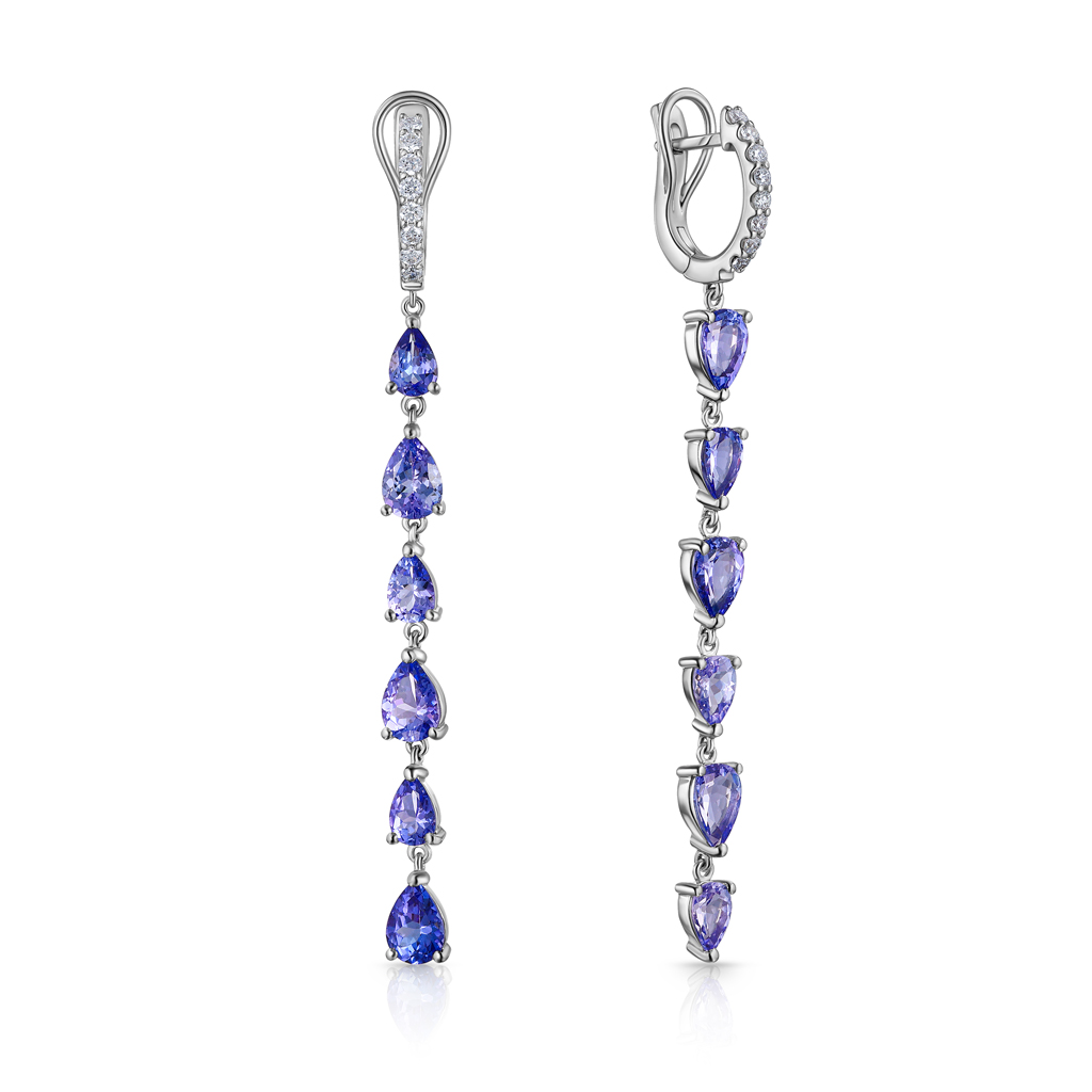 Серьги с английским замком из белого золота с бриллиантами Я6819439000