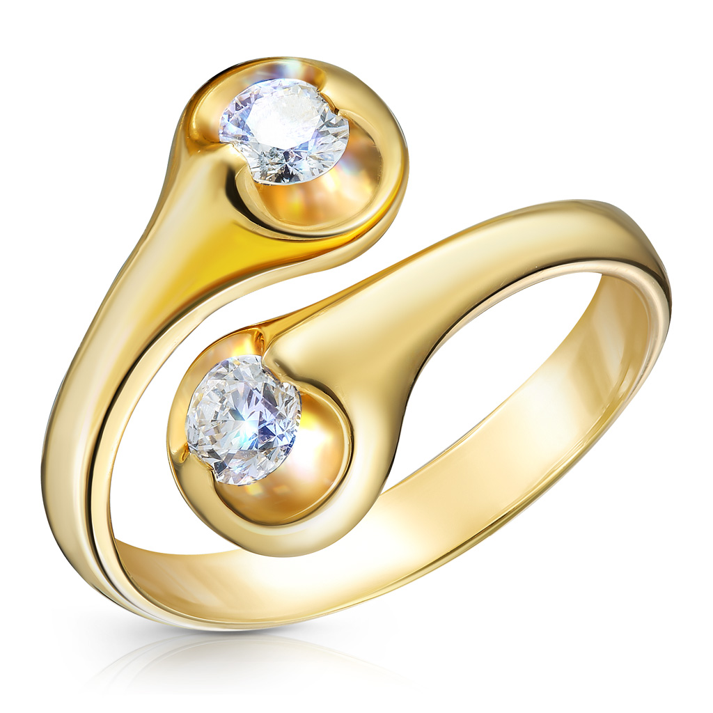 Кольцо с бриллиантами из желтого золота кольцо из желтого золота р 17 джей ви r1937dia cy01 0319 yg бриллиант