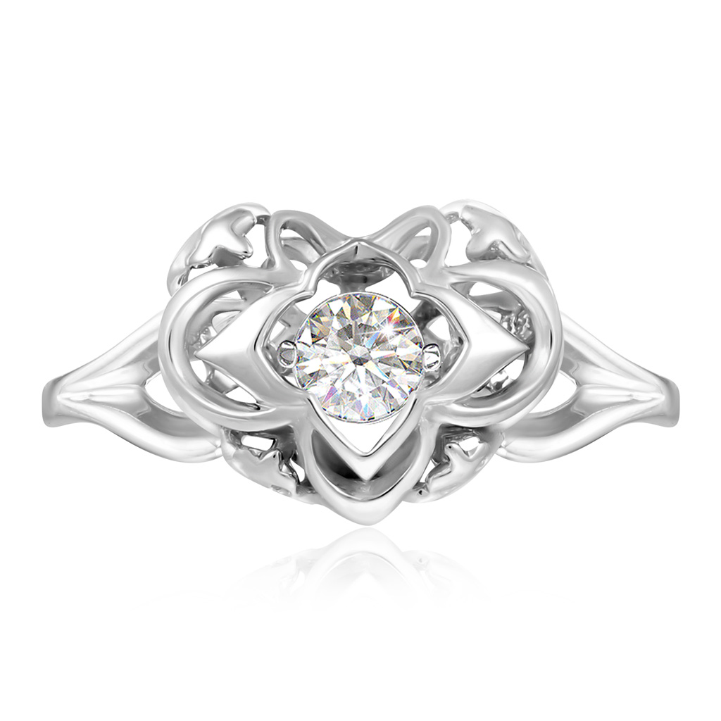 Кольцо из белого золота с бриллиантом