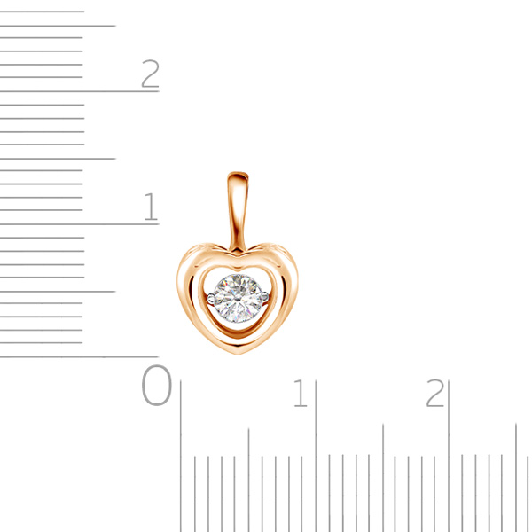 Подвеска из красного золота с бриллиантом