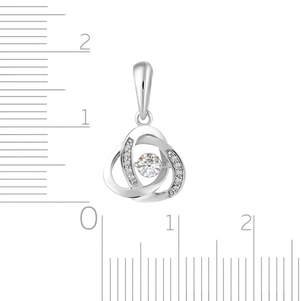 Подвеска из белого золота с бриллиантом