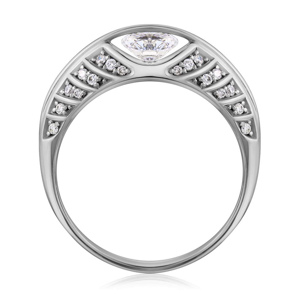 Кольцо из белого золота с бриллиантами