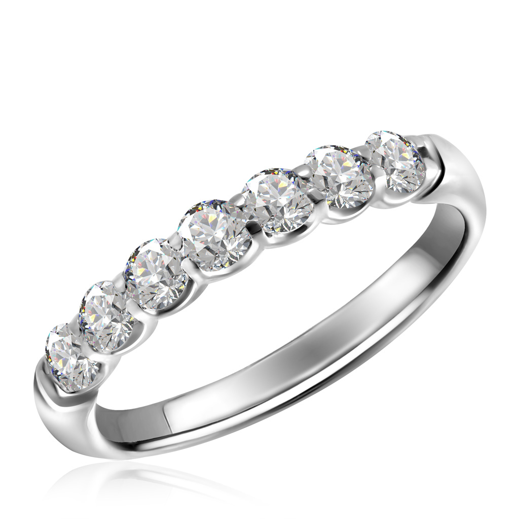 Золотое кольцо с дорожкой из бриллиантов золотое кольцо