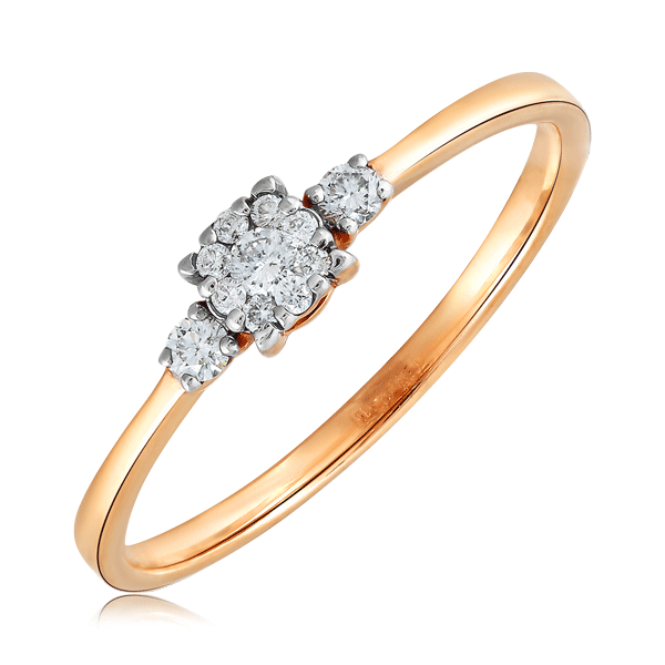 Кольцо из красного золота с бриллиантами кольцо из красного золота с сапфиром искусственным бриллиантом р 18 585gold 101014753