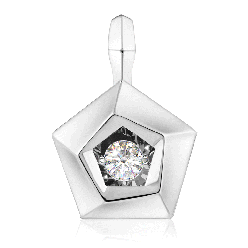 Подвеска из белого золота с бриллиантом