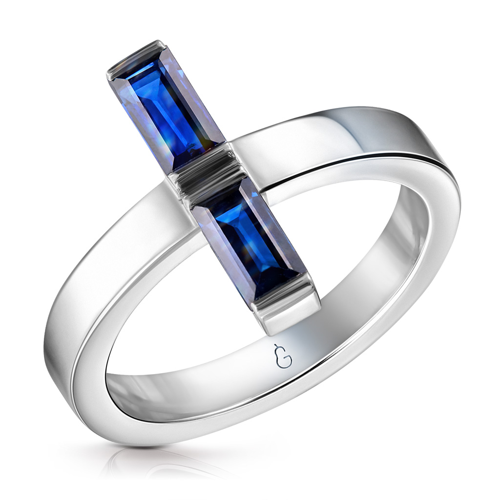 Кольцо из белого золота с сапфирами Я5519208165
