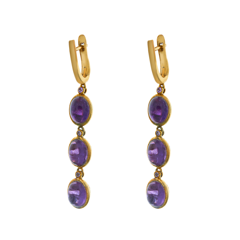 

Серьги с английским замком из серебра RB-E00343-X-G-Pur-X-X