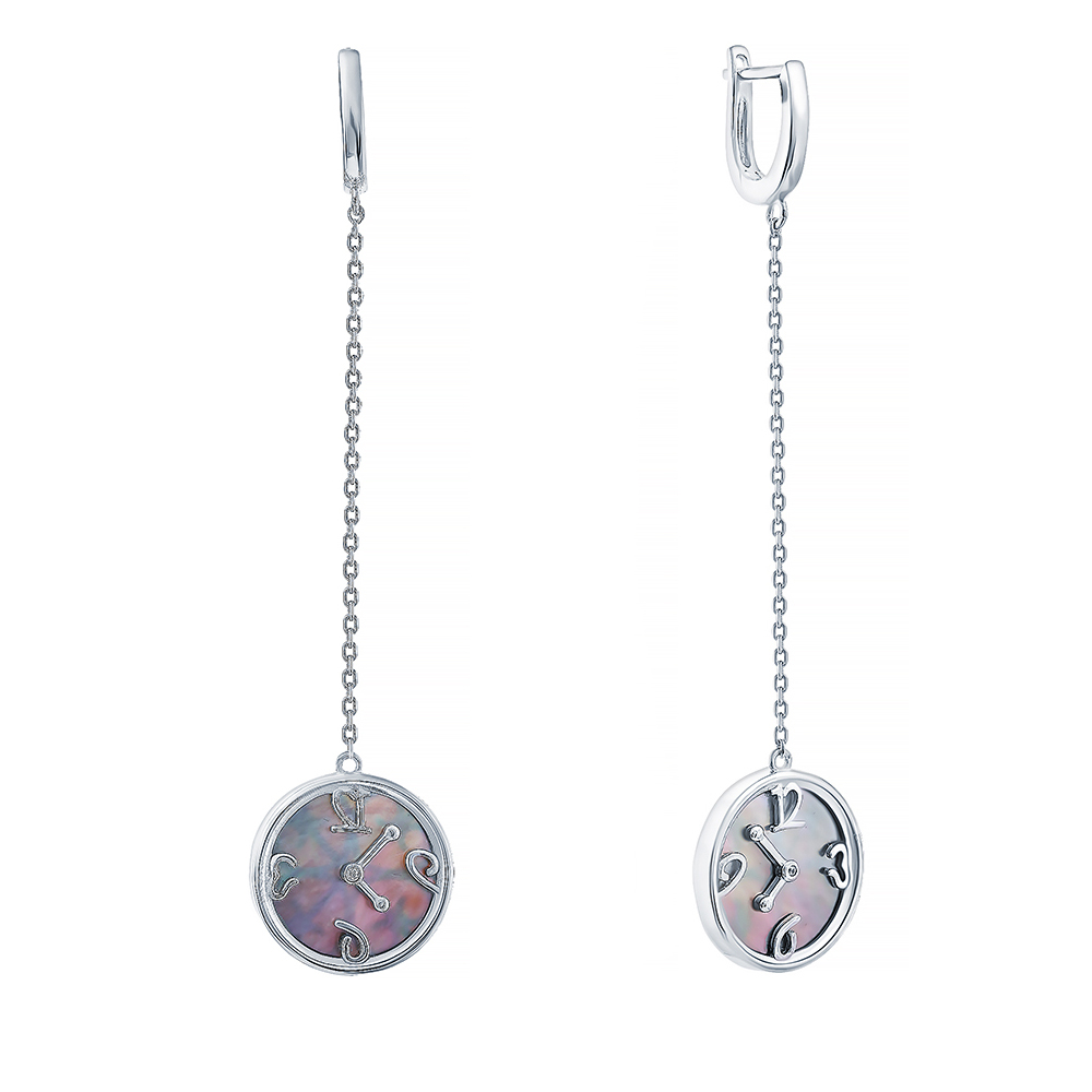Серьги с английским замком из серебра серьги женские из серебра balex jewellery 2436930106 перламутр горный хрусталь