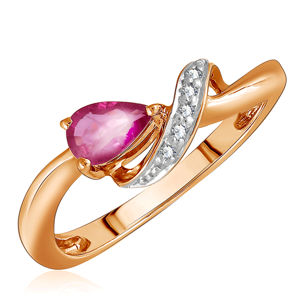 Кольцо из золота с рубином и бриллиантами К10492р