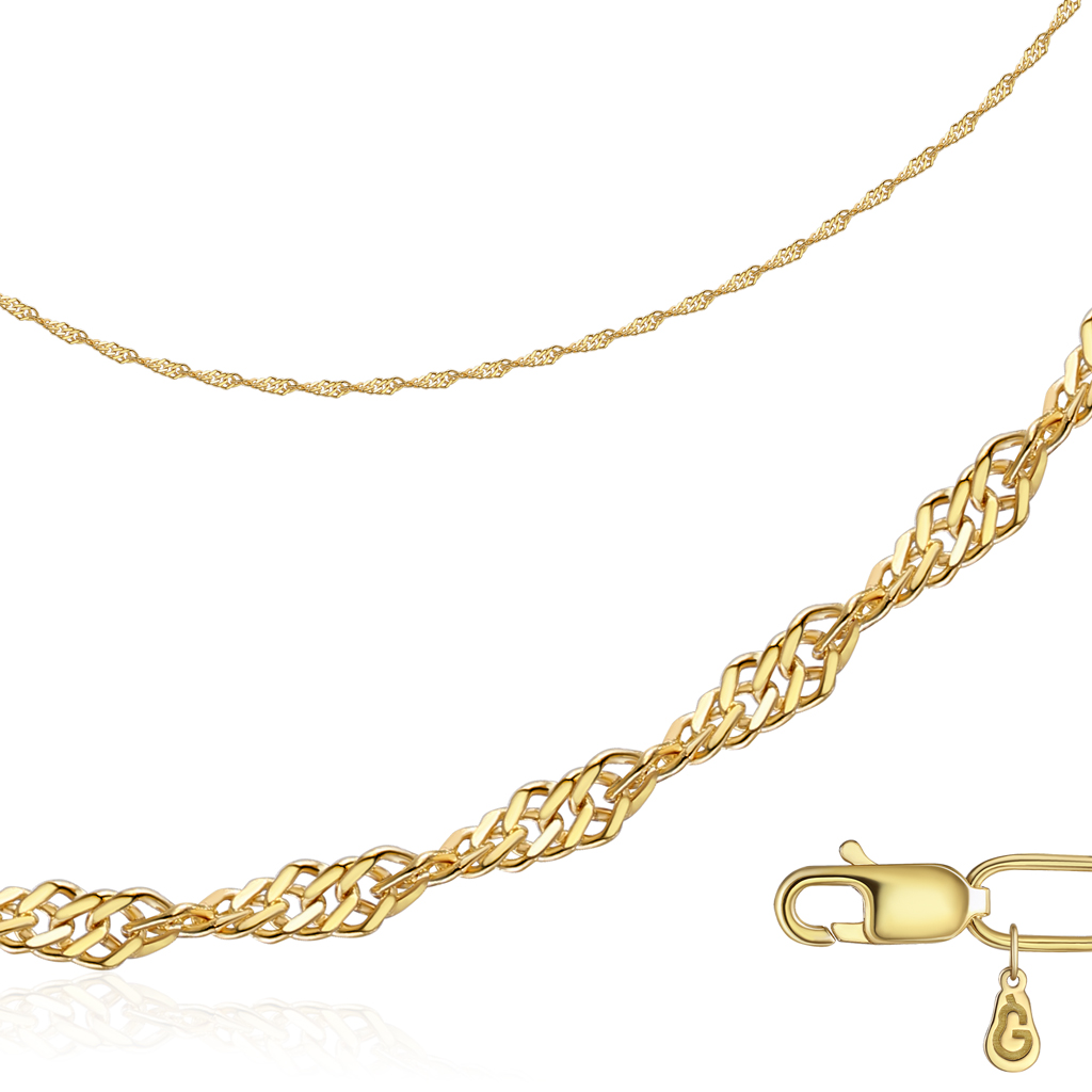 Цепь автомат из желтого золота, плетение двойное панцирное G41025022740