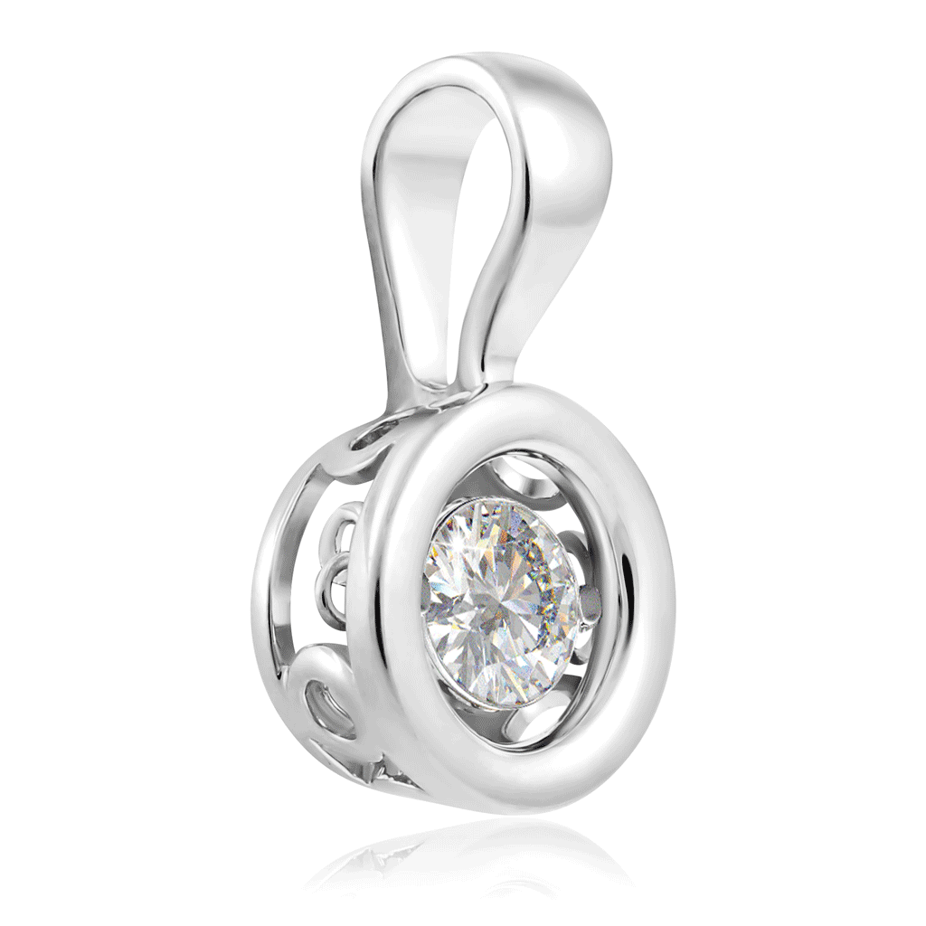 Подвеска из белого золота с бриллиантом
