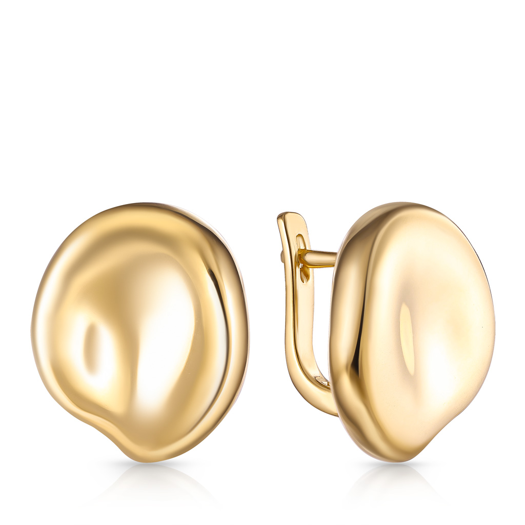 Серьги с английским замком из серебра с позолотой Z6610076000