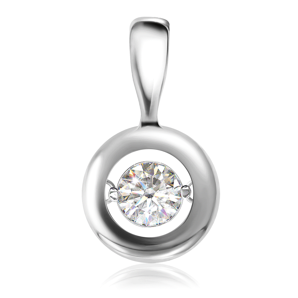 Подвеска из белого золота с бриллиантом