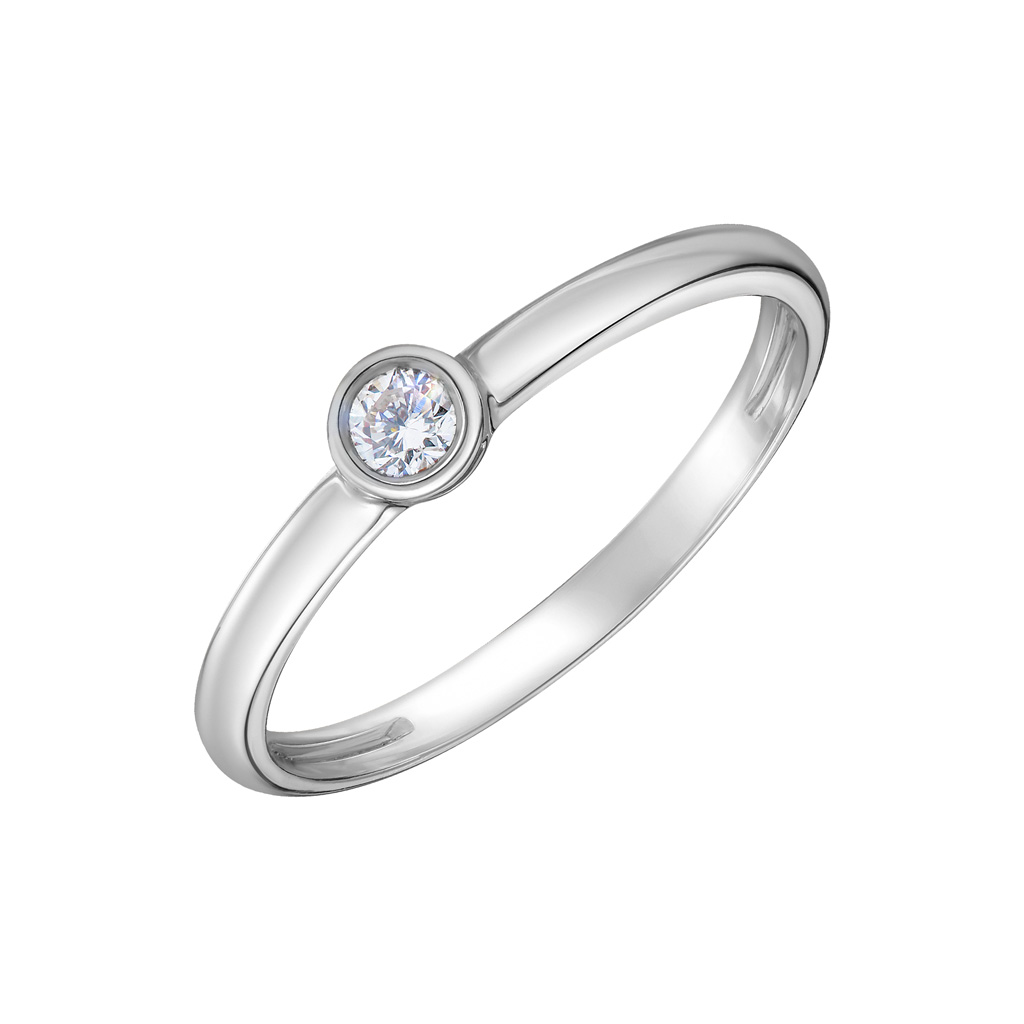 Кольцо помолвочное из белого золота с бриллиантом кольцо помолвочное из серебра с бриллиантом р 18 sokolov 87010002