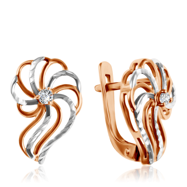 

Серьги с английским замком из золота 01С115986