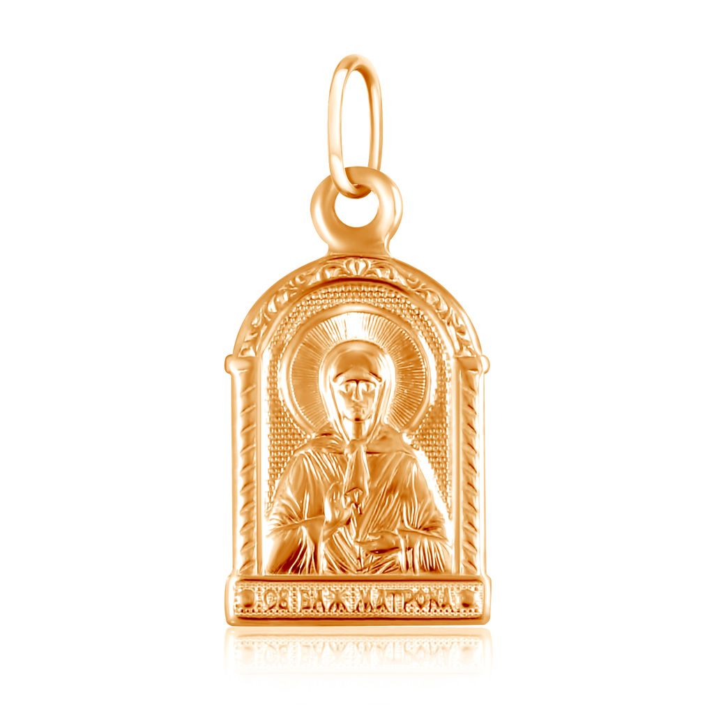 Подвеска иконка из золота Святая Матрона подвеска из золота с бриллиантами