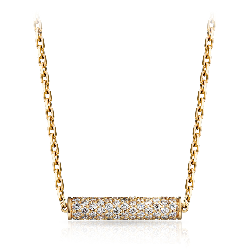 Колье из желтого золота с бриллиантами, плетение якорное 44519968390