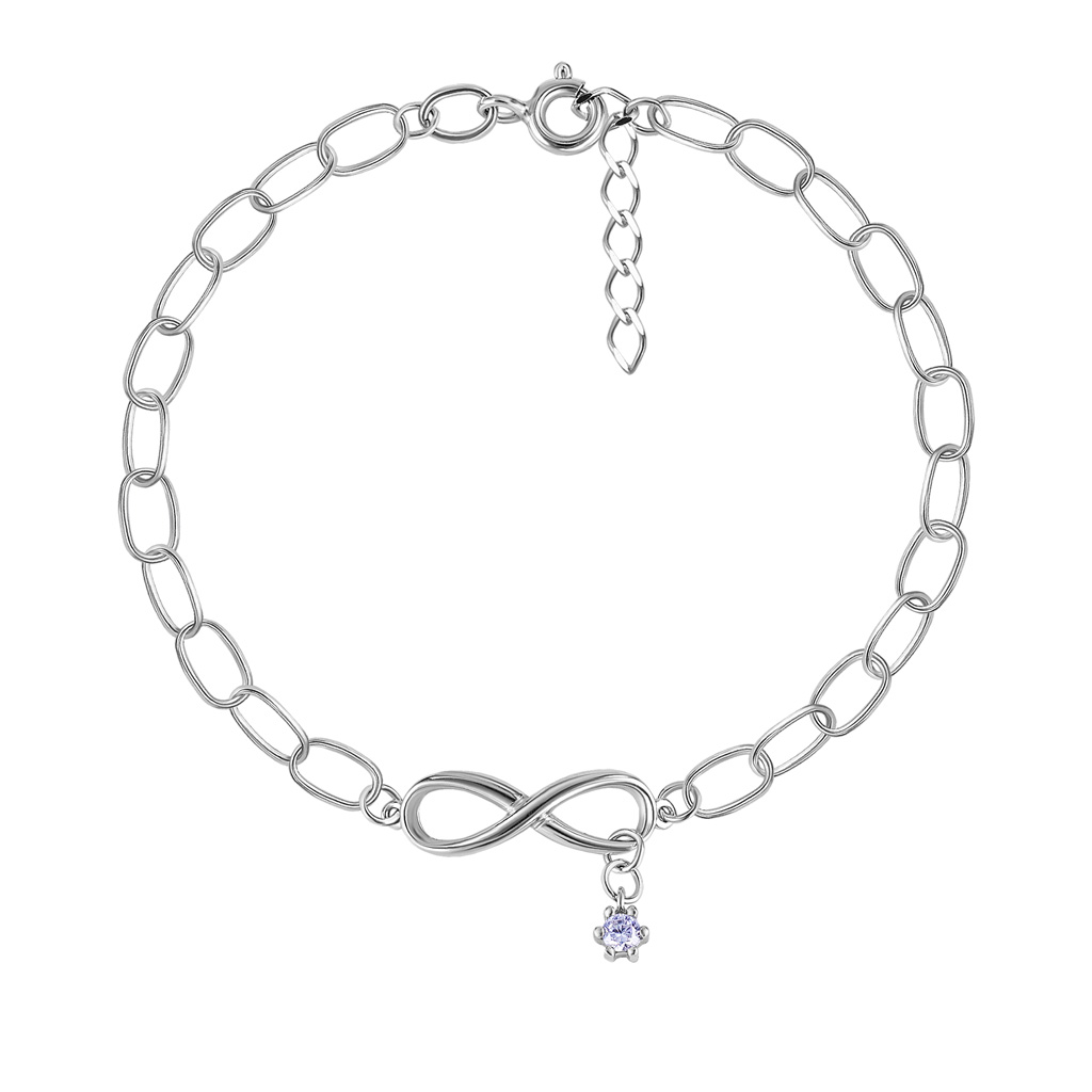 Браслет декоративный из серебра с фианитом 83611178170