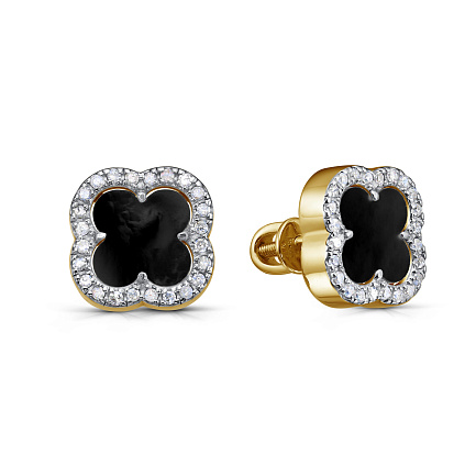 Серьги Пусеты с ониксом из красного золота.jpg