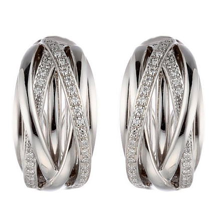 Серьги из белого золота с бриллиантами