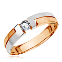 Кольцо из комбинированного золота с бриллиантом