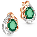 Серьги с английским замком из красного золота с бриллиантами