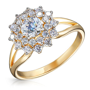 Кольцо из желтого золота с бриллиантом