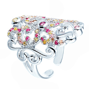 Кольцо из серебра с фианитом