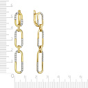 Серьги с английским замком из желтого золота с бриллиантами