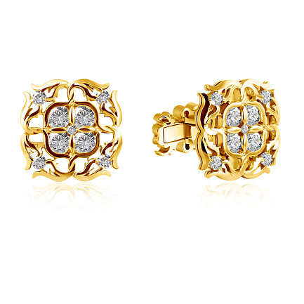 Запонки из желтого золота с бриллиантами