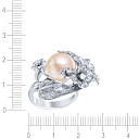 Кольцо из белого золота с бриллиантами, жемчугом