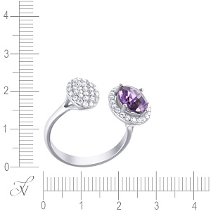 Кольцо из серебра с фианитом