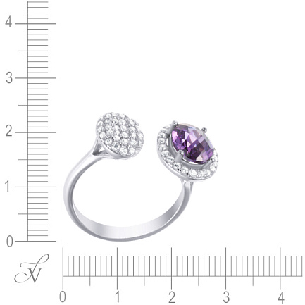 Кольцо из серебра с фианитом