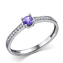 Кольцо из платины с бриллиантами, танзанитом