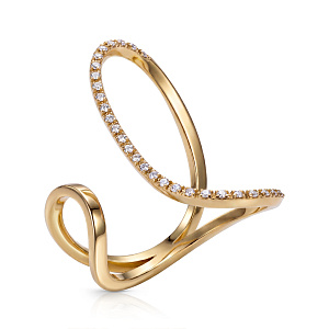 Кольцо из желтого золота с бриллиантами