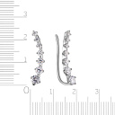 Серьги из серебра с фианитом