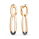 Серьги с английским замком из красного золота с бриллиантами