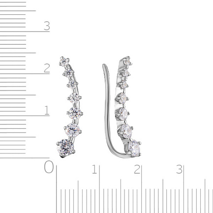 Серьги из серебра с фианитом