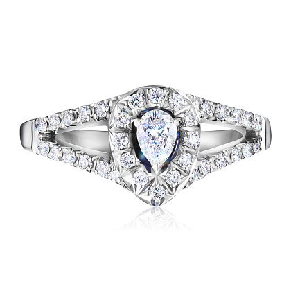 Кольцо из белого золота с бриллиантами